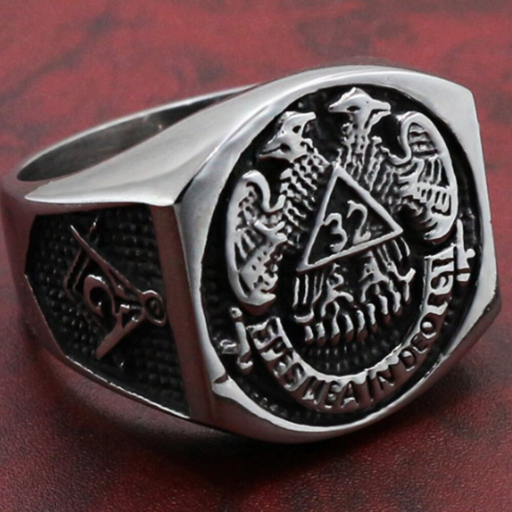Masonic Freemason 32 Degree Scottish Rite Freemasonry Ring
